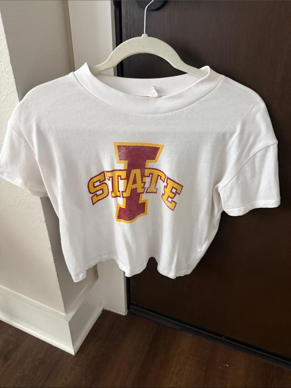 Alternative White 'I State' Graphic Crop Tee Womens